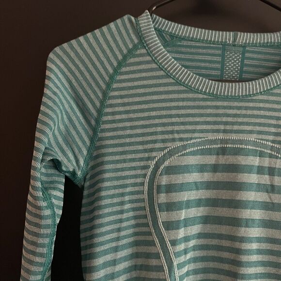 Lululemon Swiftly Tech Long Sleeve Crew Size 6 Heathered Forage Teal - Picture 4 of 8
